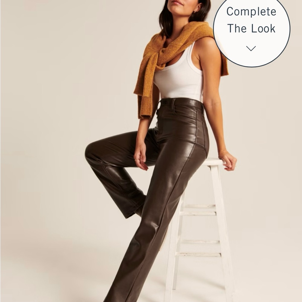 Abercrombie & Fitch Curve Love Vegan Leather Pant